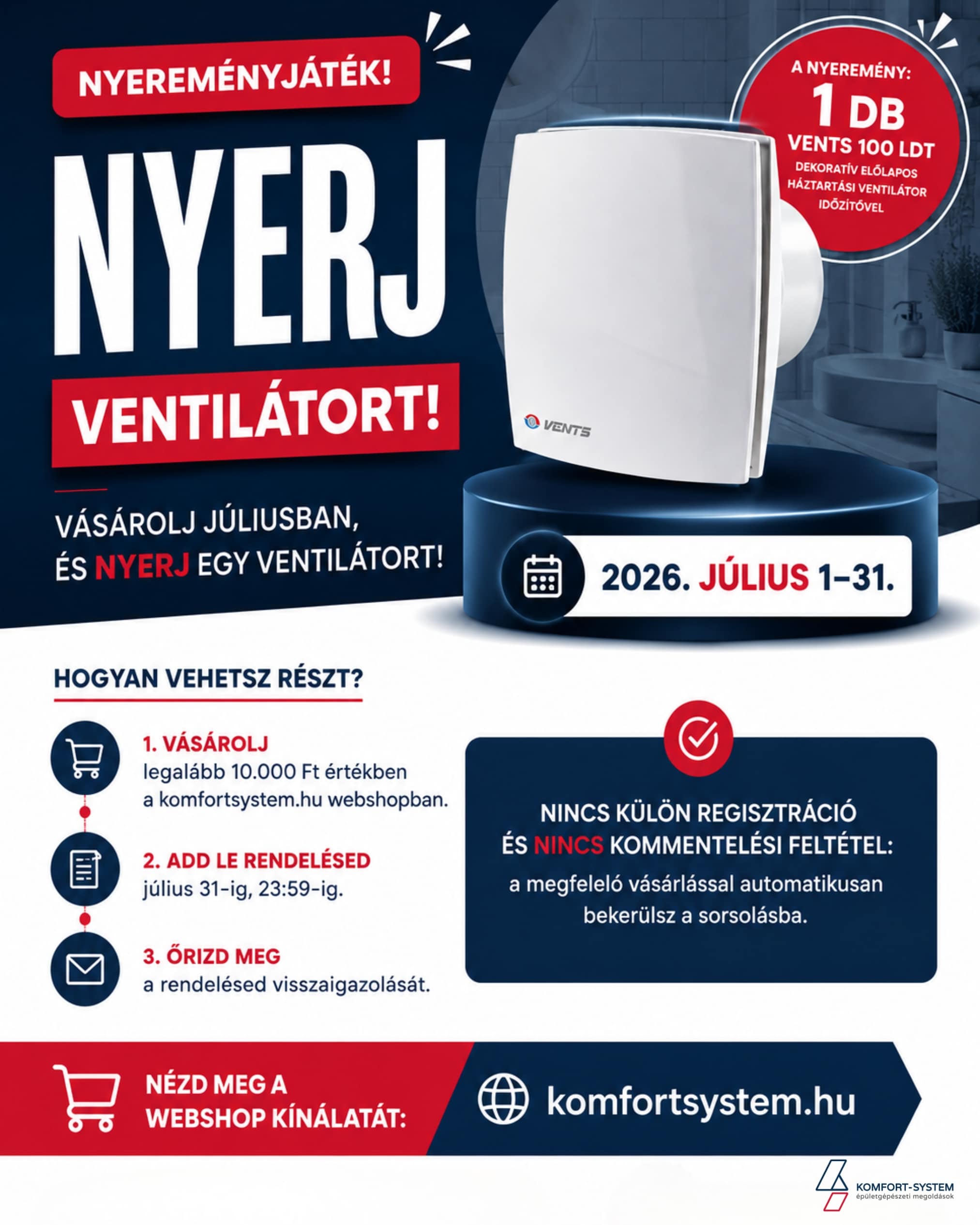 Komfort-System júliusi nyereményjáték